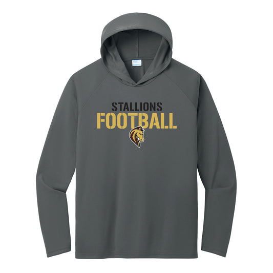 Stallions Football Performance Hooded Long Sleeve Tee