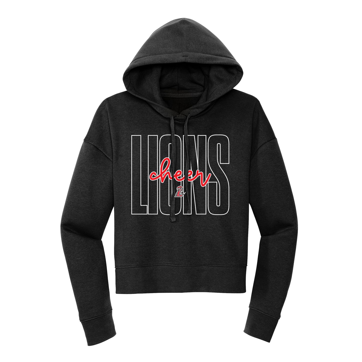 Lions Cheer Outline Cropped Hoodie