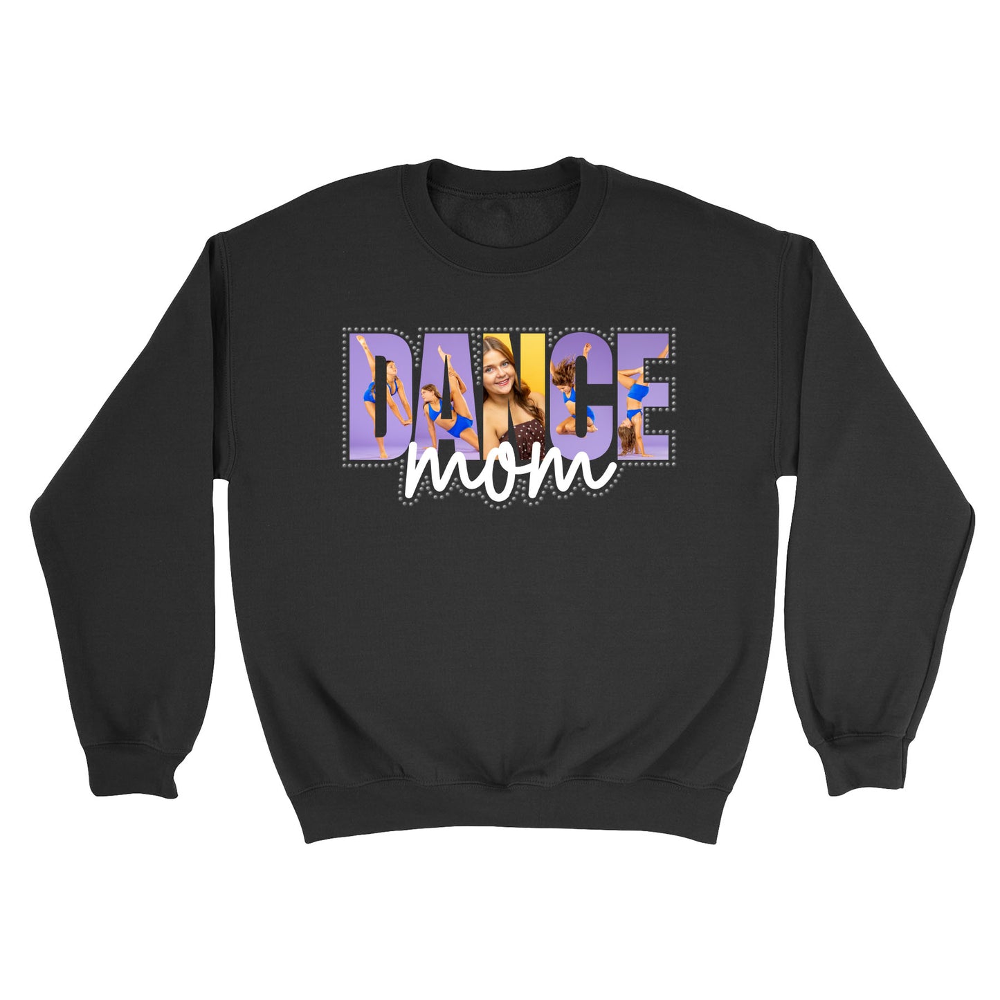 Custom Photo and Rhinestone Dance Mom Unisex Crewneck Sweatshirt