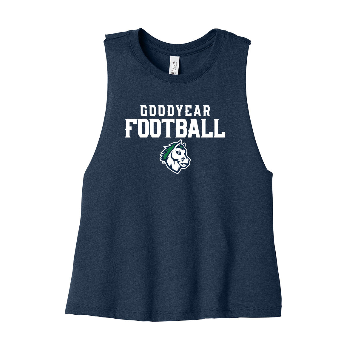 Goodyear Football Stacked Women's Cropped Tank