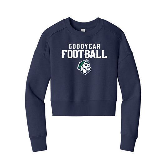 Goodyear Football Stacked Cropped Crewneck Sweatshirt