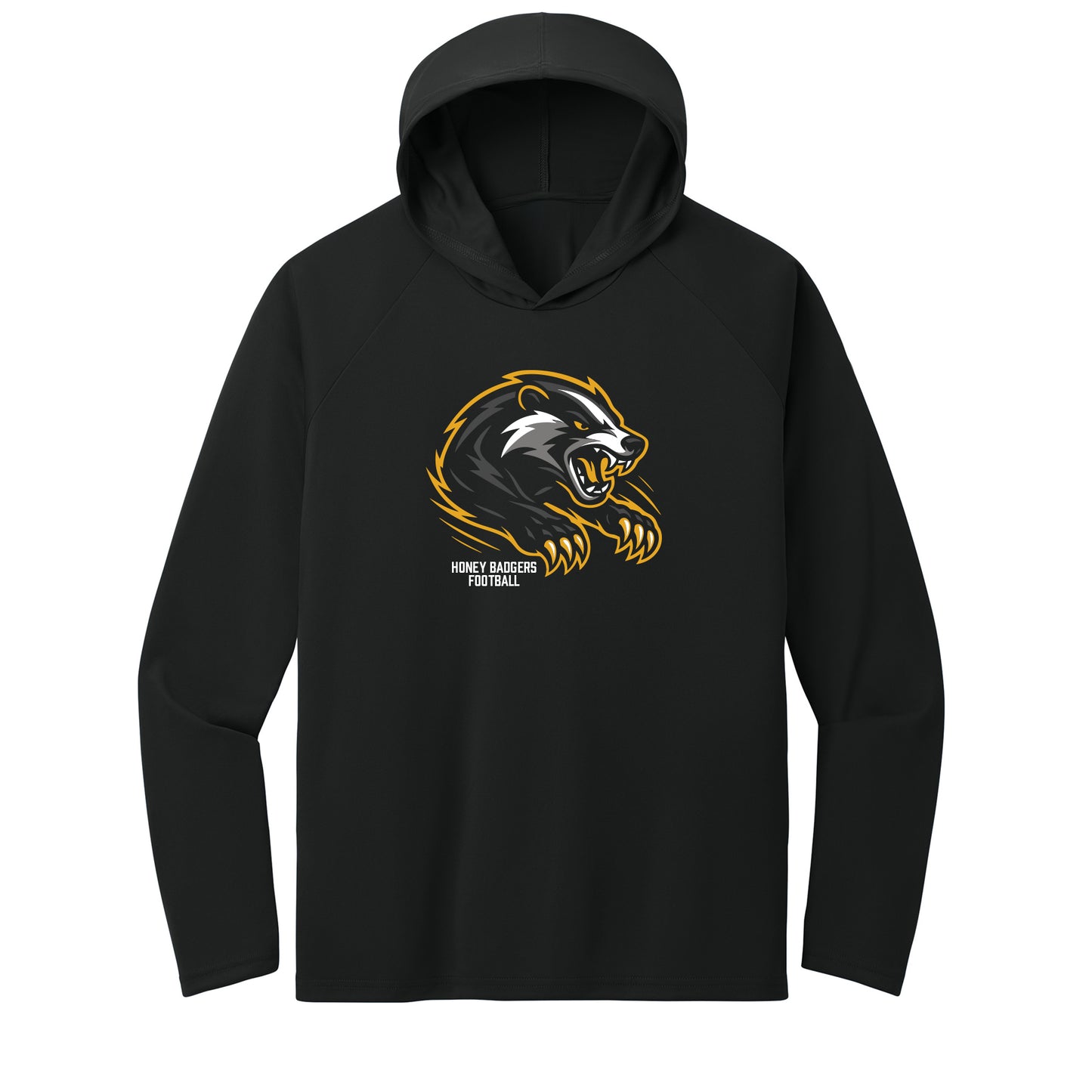 Honey Badgers Football Performance Hooded Long Sleeve Tee