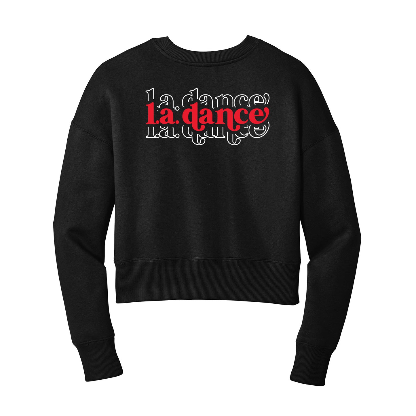 LA Dance Outline Repeat Cropped Crewneck Sweatshirt
