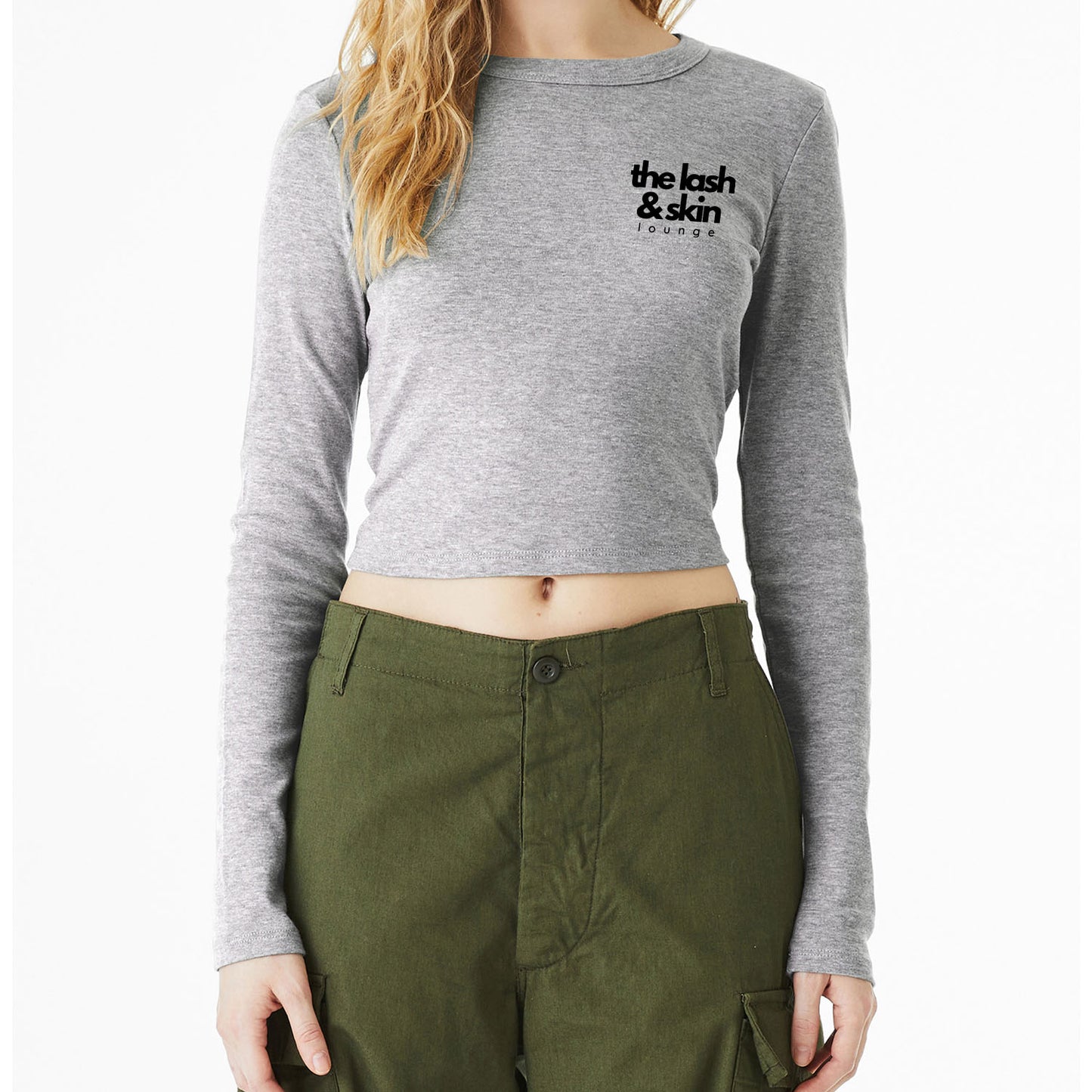 The Lash and Skin Lounge Stack Womens Cropped Long Sleeve Tee