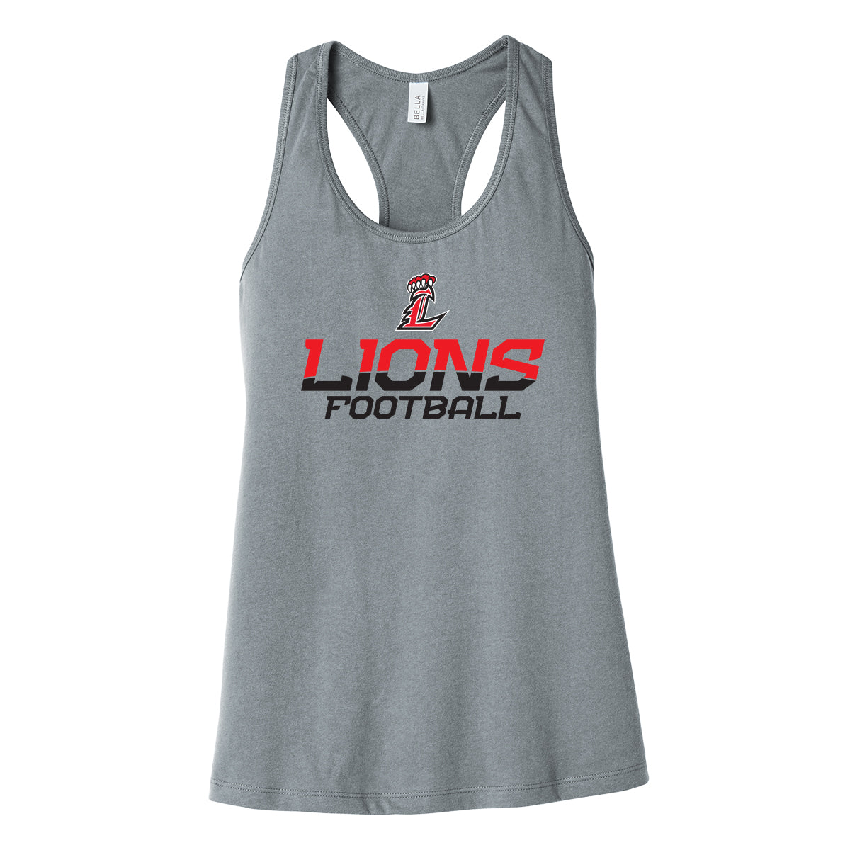Lions Football (two color) Women's Racerback Tank
