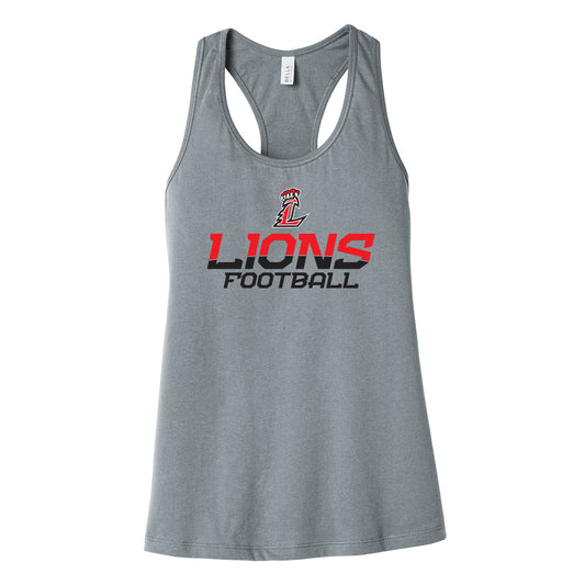 Lions Football (two color) Women's Racerback Tank