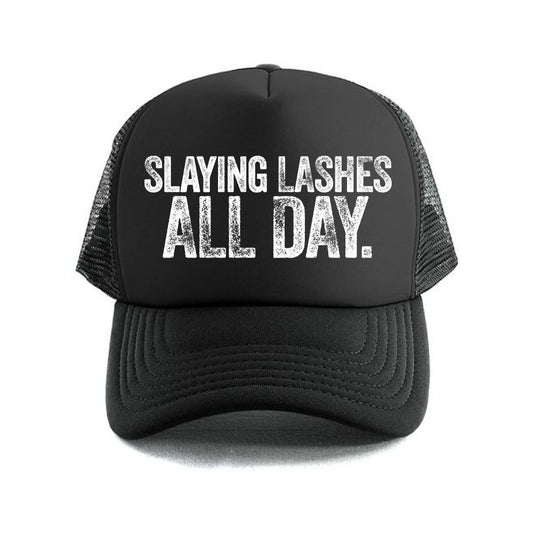 Slaying Lashes All Day Trucker Hat