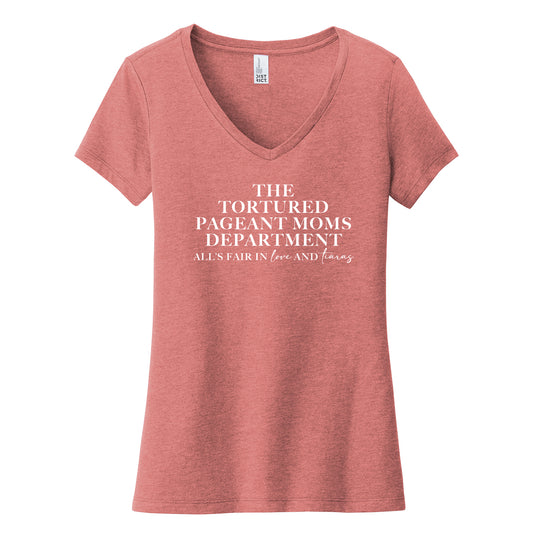 Tortured Pageant Moms Department Womens V-Neck Tee