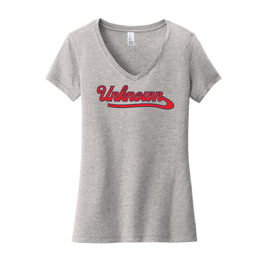 Unknown Boys Script Women's V-Neck Tee