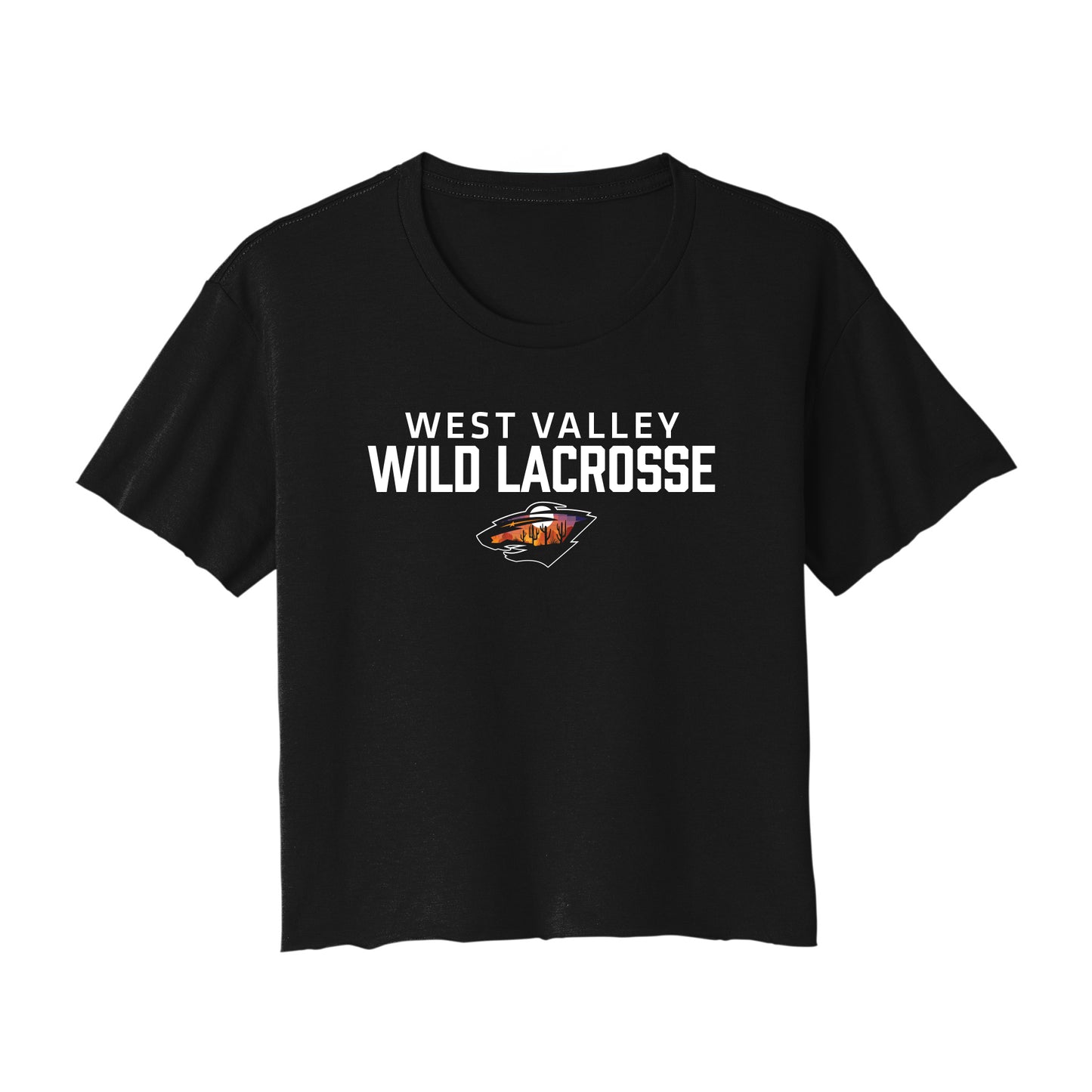 West Valley Wild Lacrosse Stacked Cropped Tee