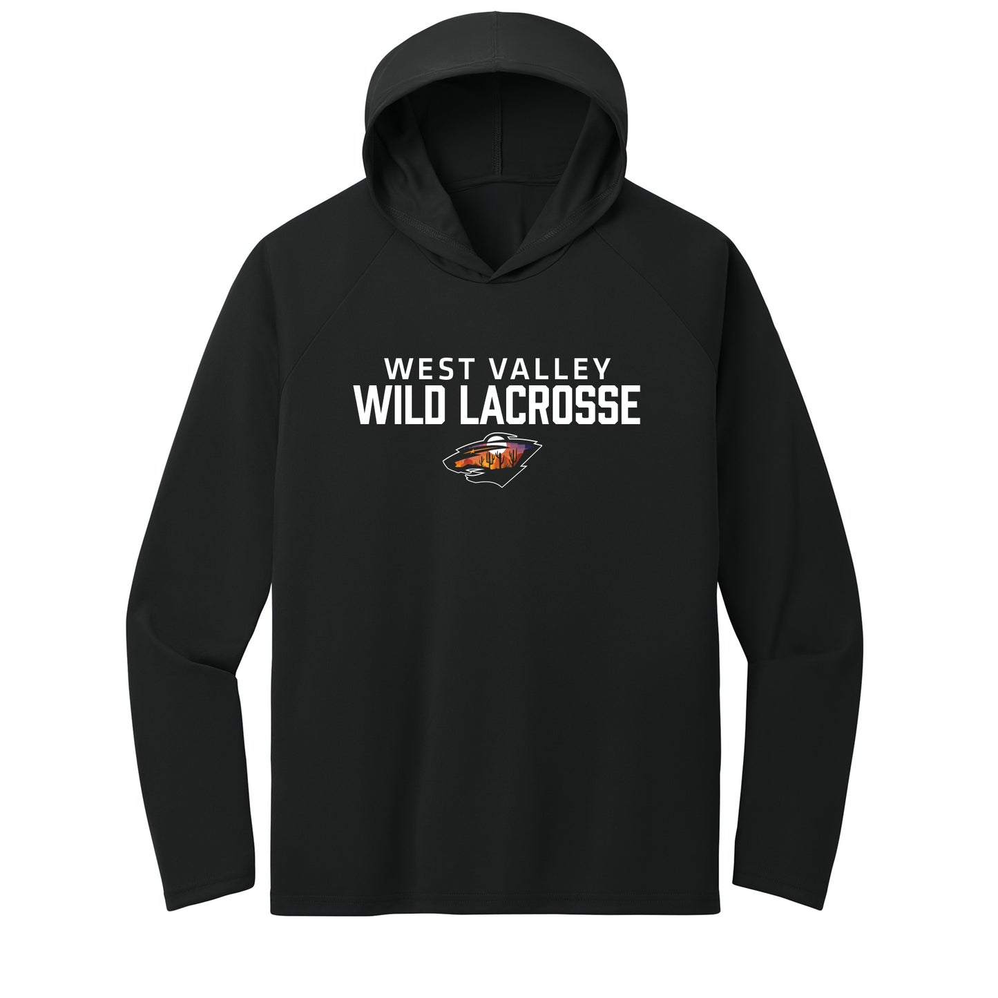 West Valley Wild Lacrosse Stacked Performance Hooded Long Sleeve Tee