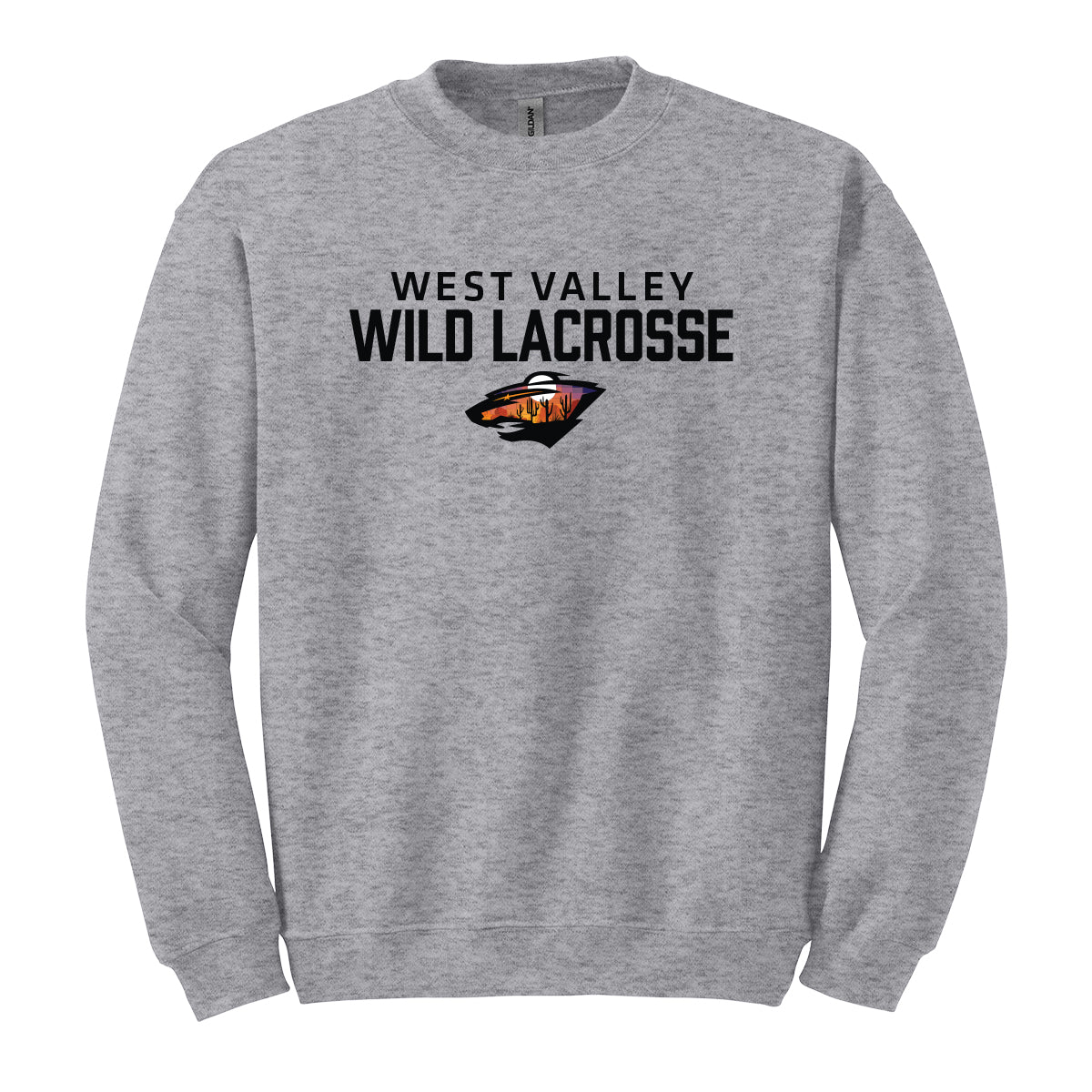 West Valley Wild Lacrosse Stacked Unisex Crewneck Sweatshirt