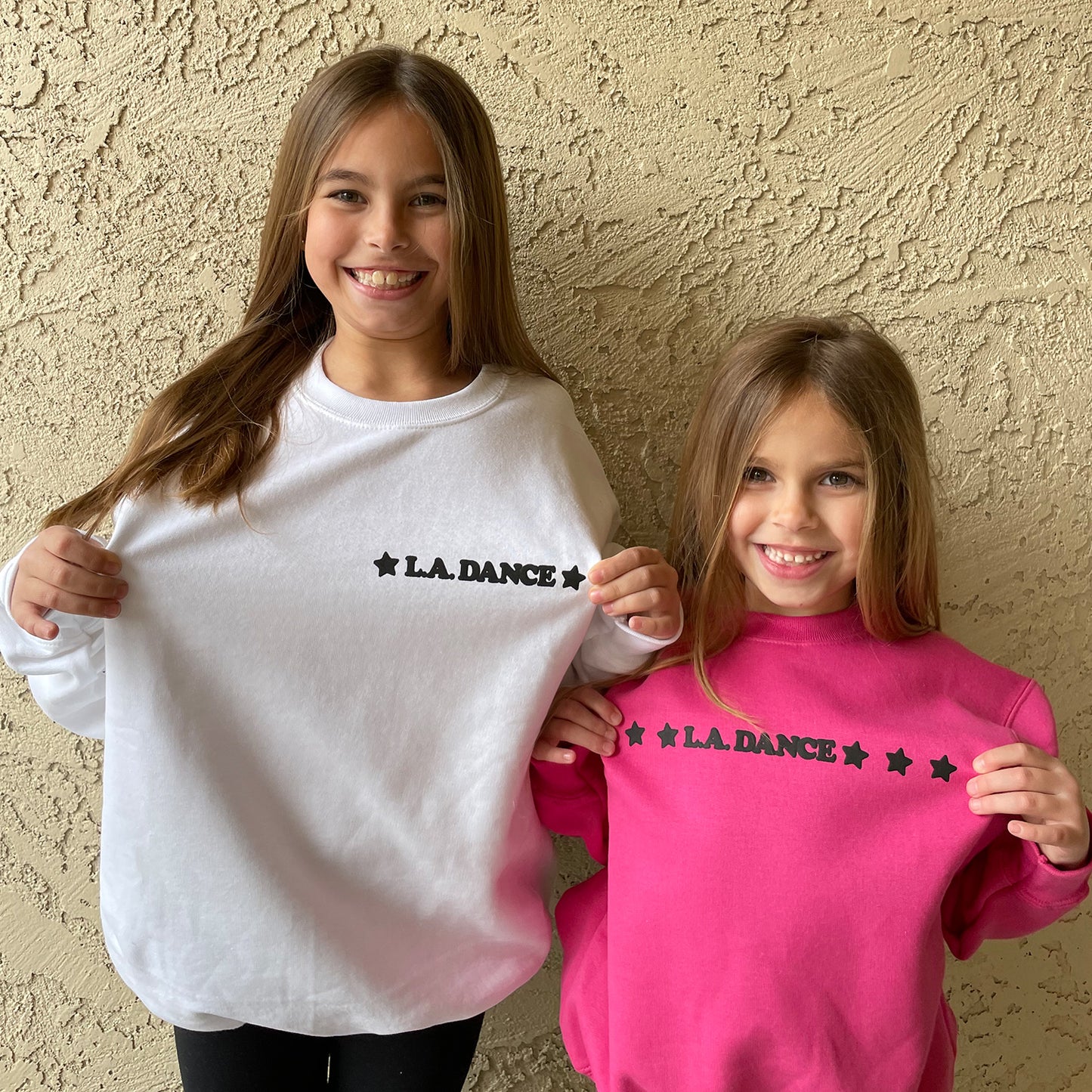 LA Dance Pink and White Crewneck Sweatshirt (Puff Print)