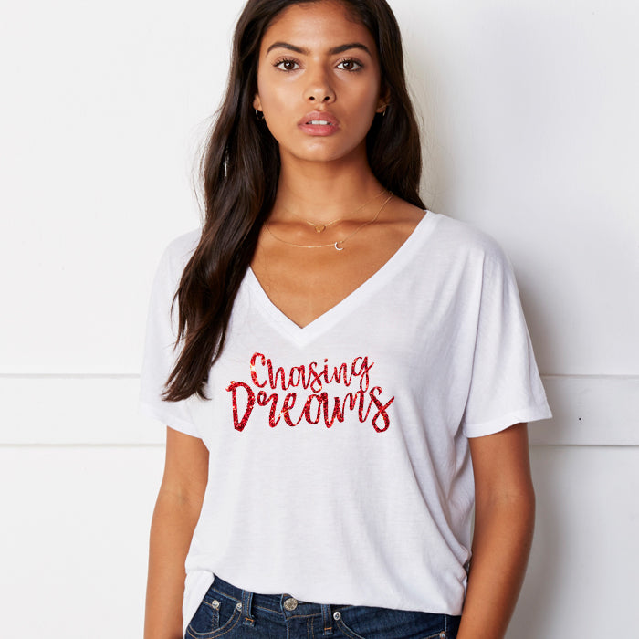 Chasing Dreams V-Neck Slouchy Tee