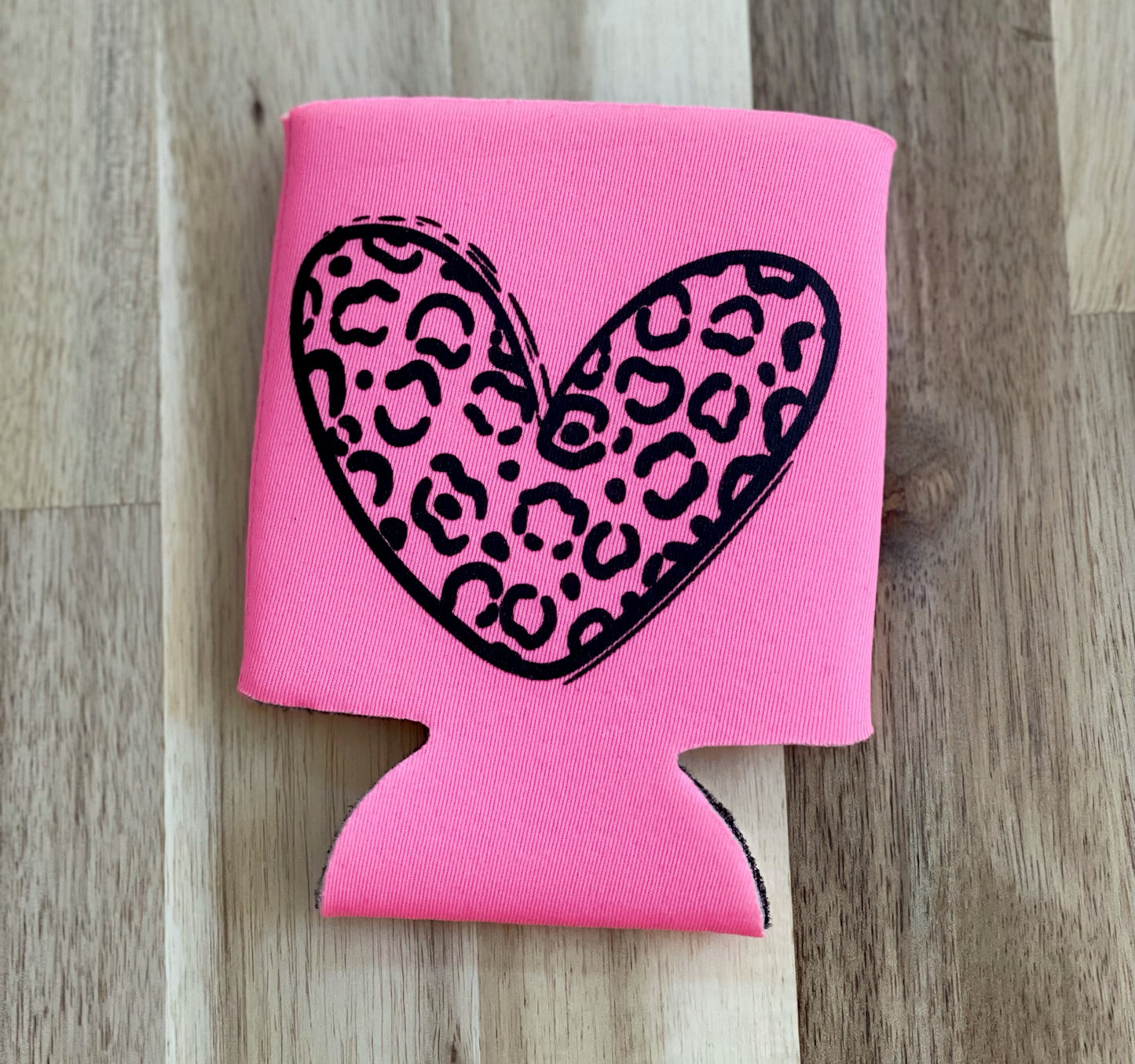 Leopard Heart Koozie
