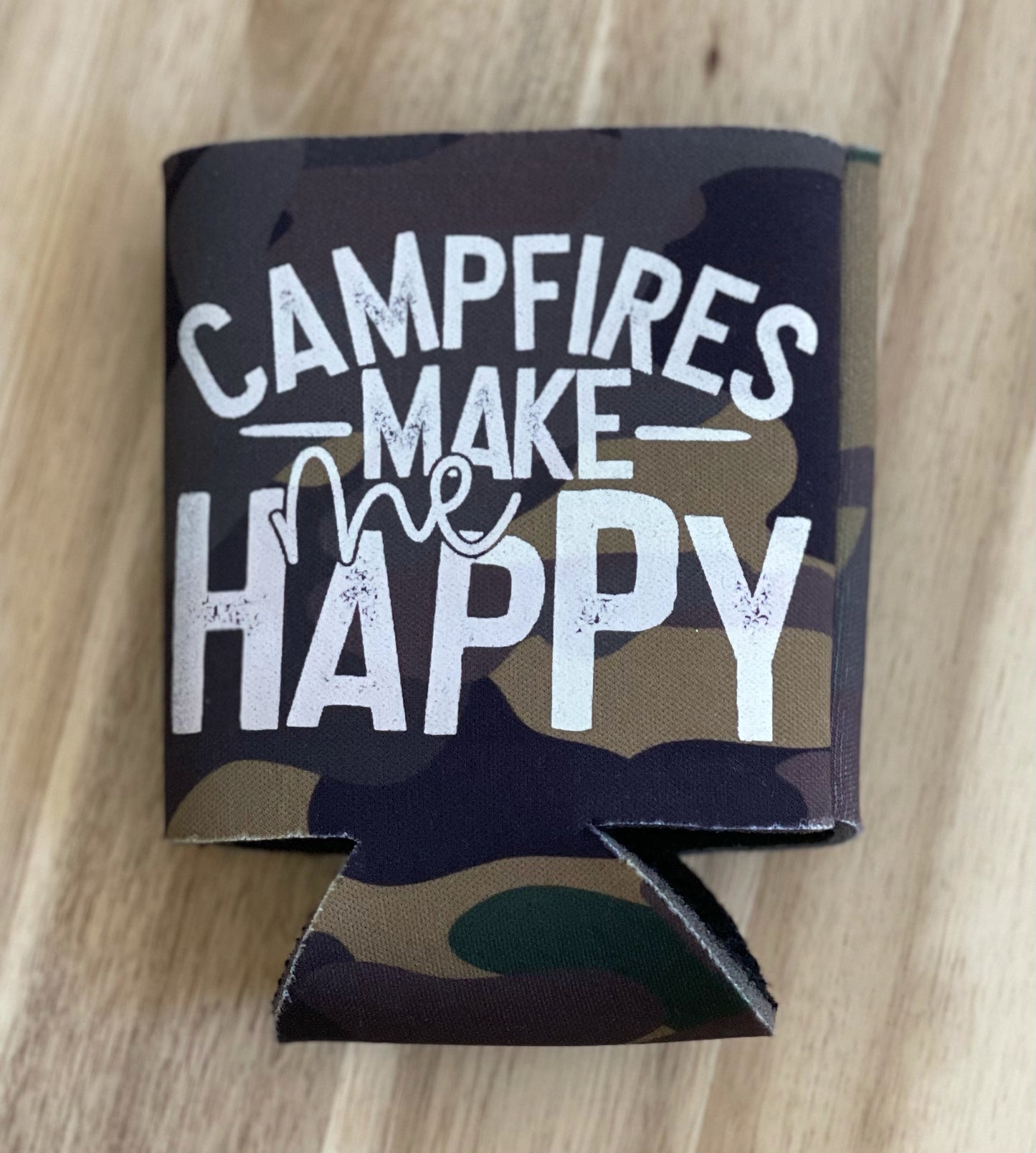 Campfires make me happy Koozie