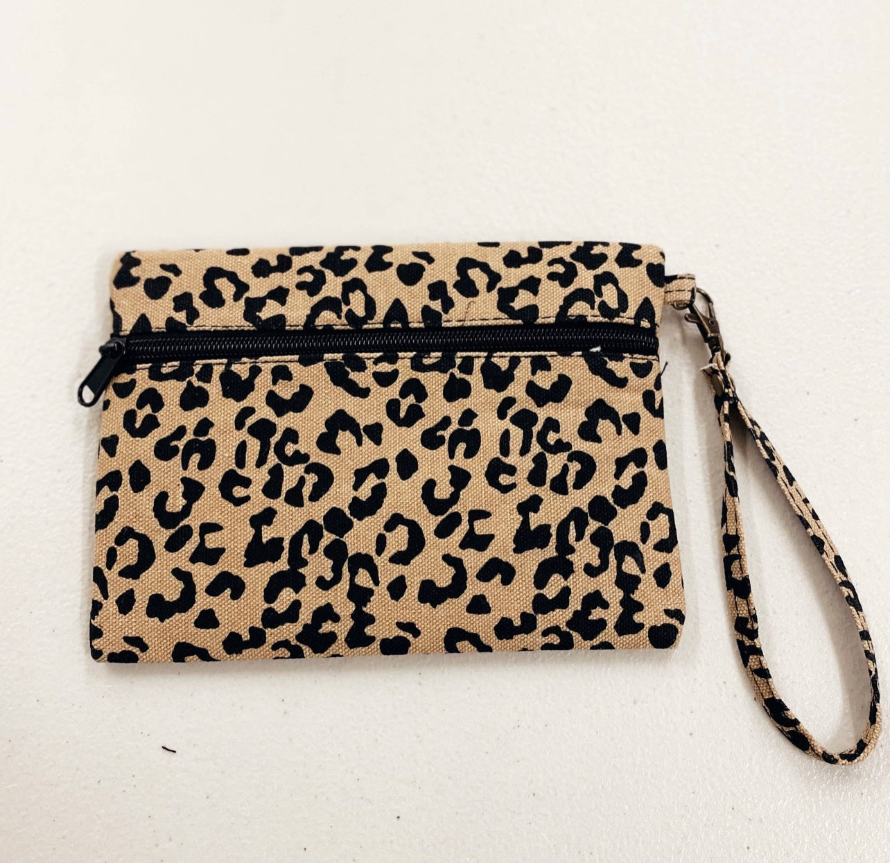 Leopard Canvas Clutch/Wristlet