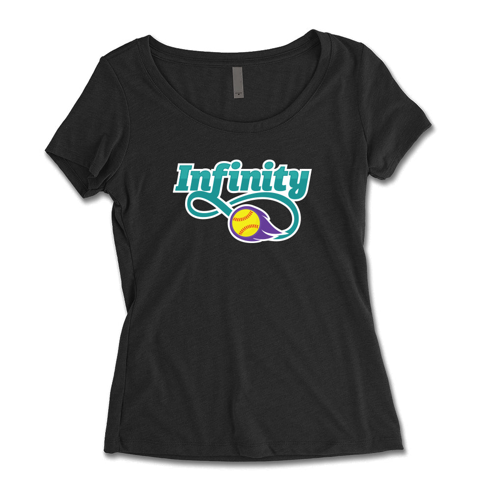 Infinity Teal Ladies Scoop Neck Tee