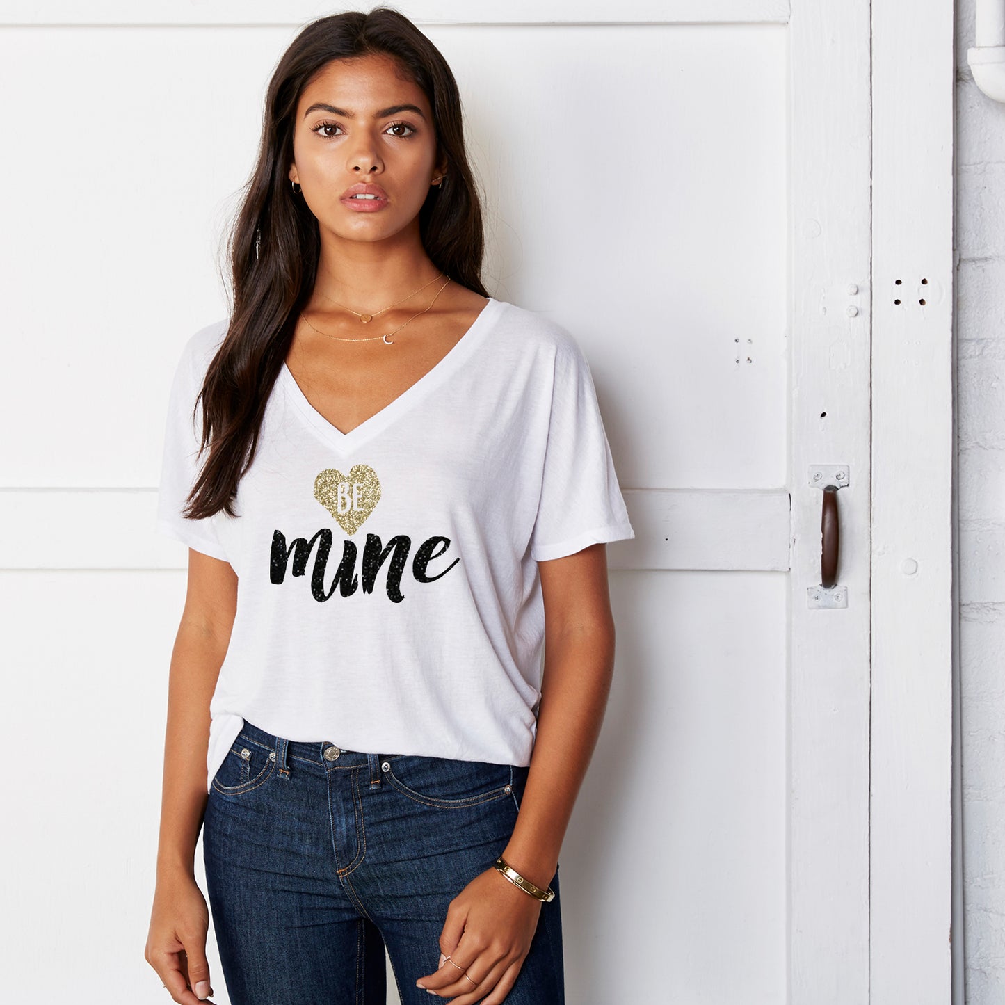 Be Mine Slouchy V Neck Tee