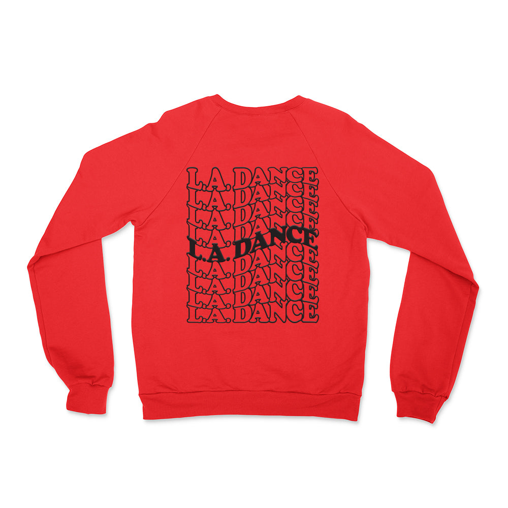 LA Dance Red and Black Puff Print Crewneck Sweatshirt (double-sided)