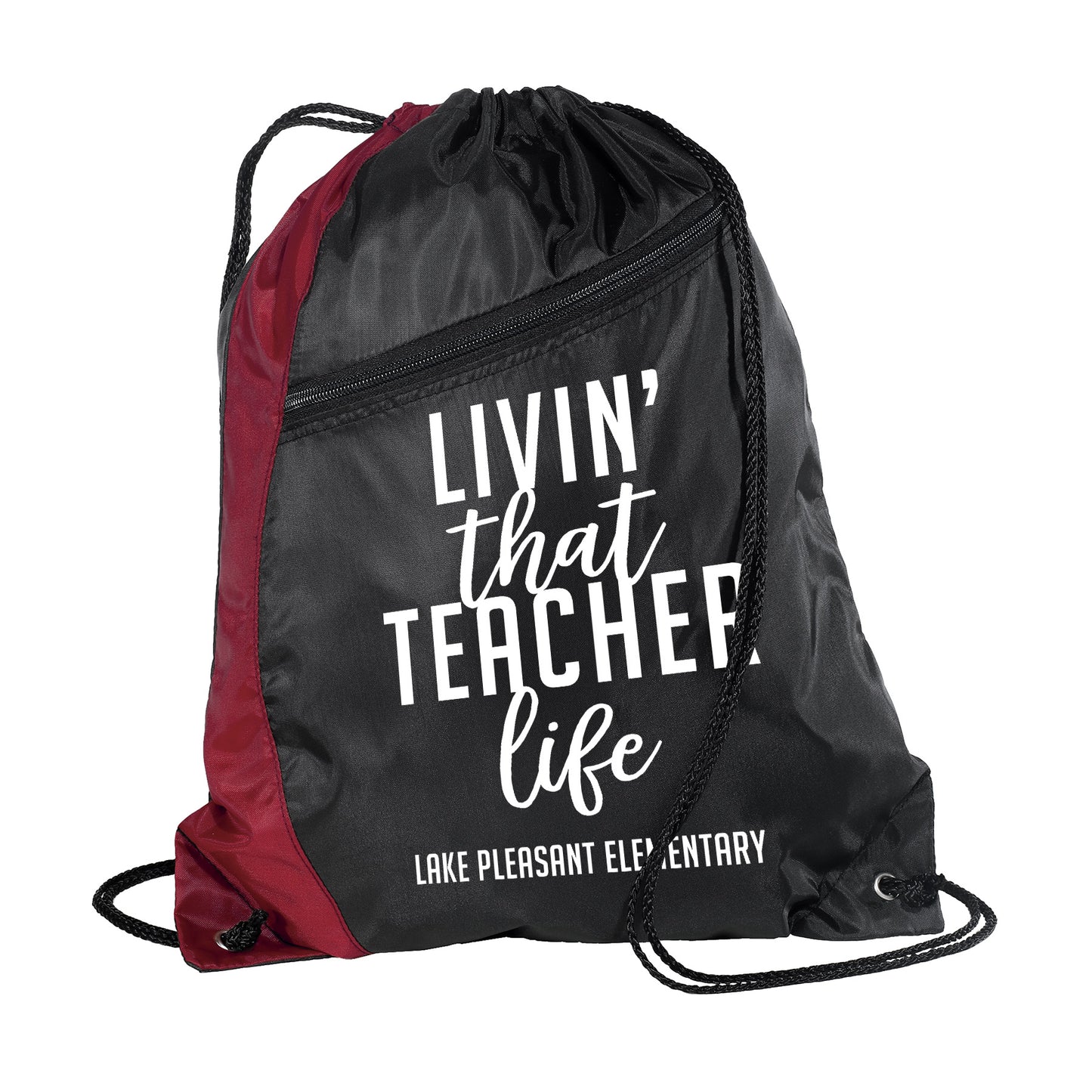 Maroon and Black Colorblock Cinch Pack (10 different design options)