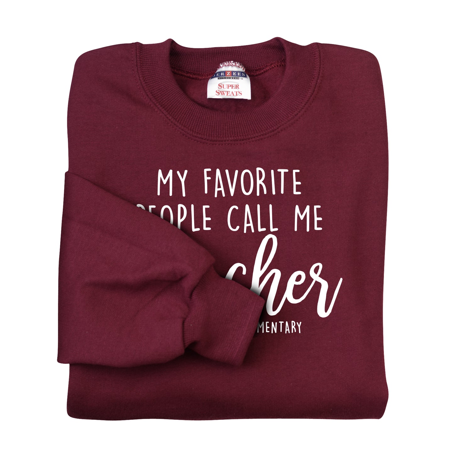 Teacher Adult Maroon NuBlend® Crewneck Sweatshirt (4 different design options)