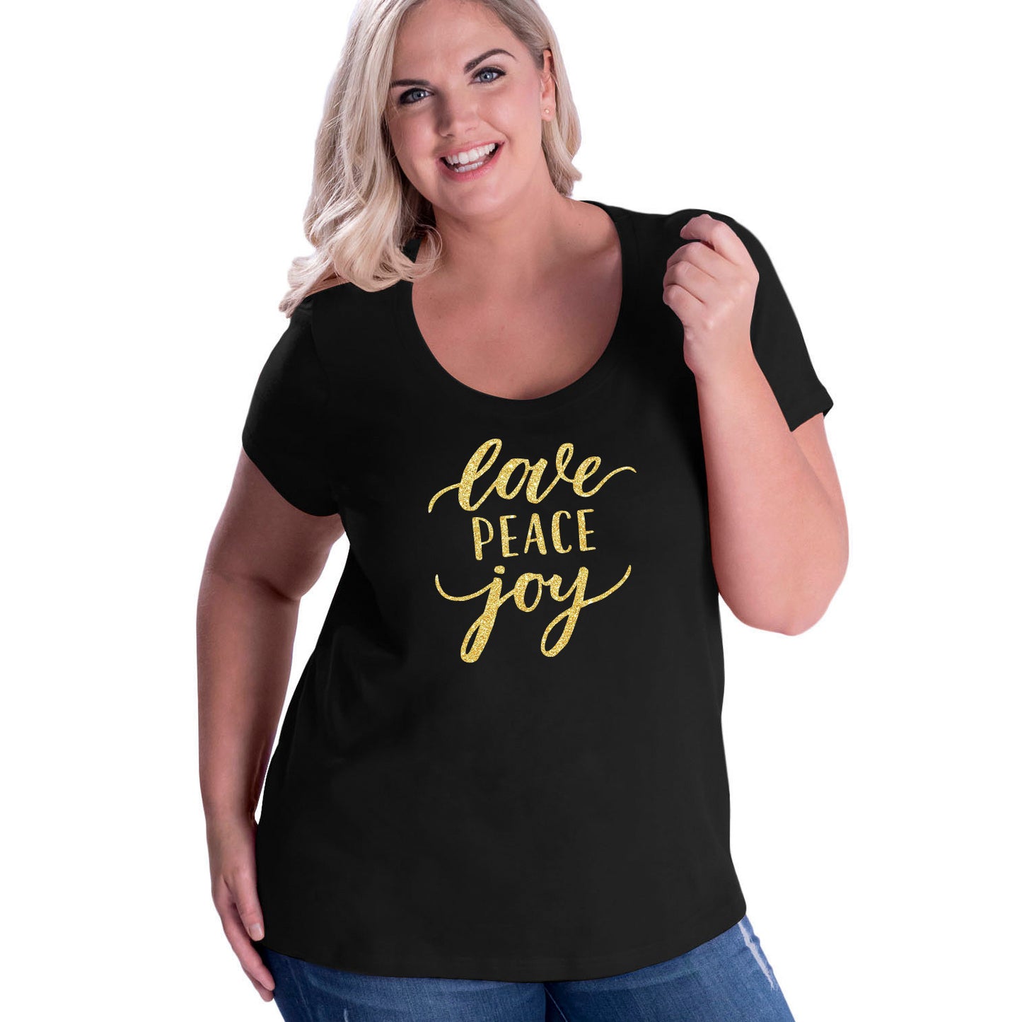 Love Peace Joy Curvy Tee