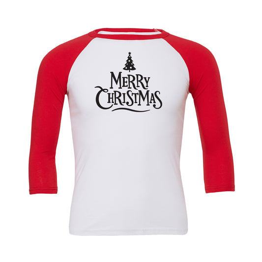 Merry Christmas (Tree) Baseball Tee