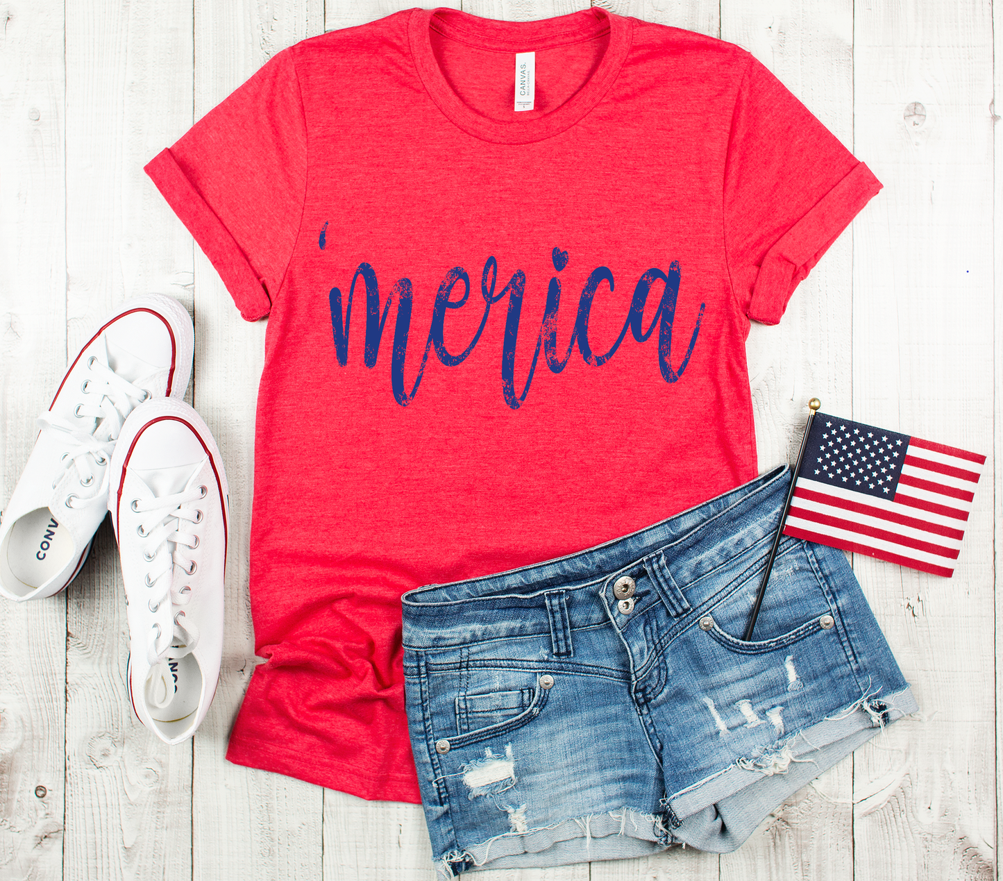 'Merica Distressed Tee