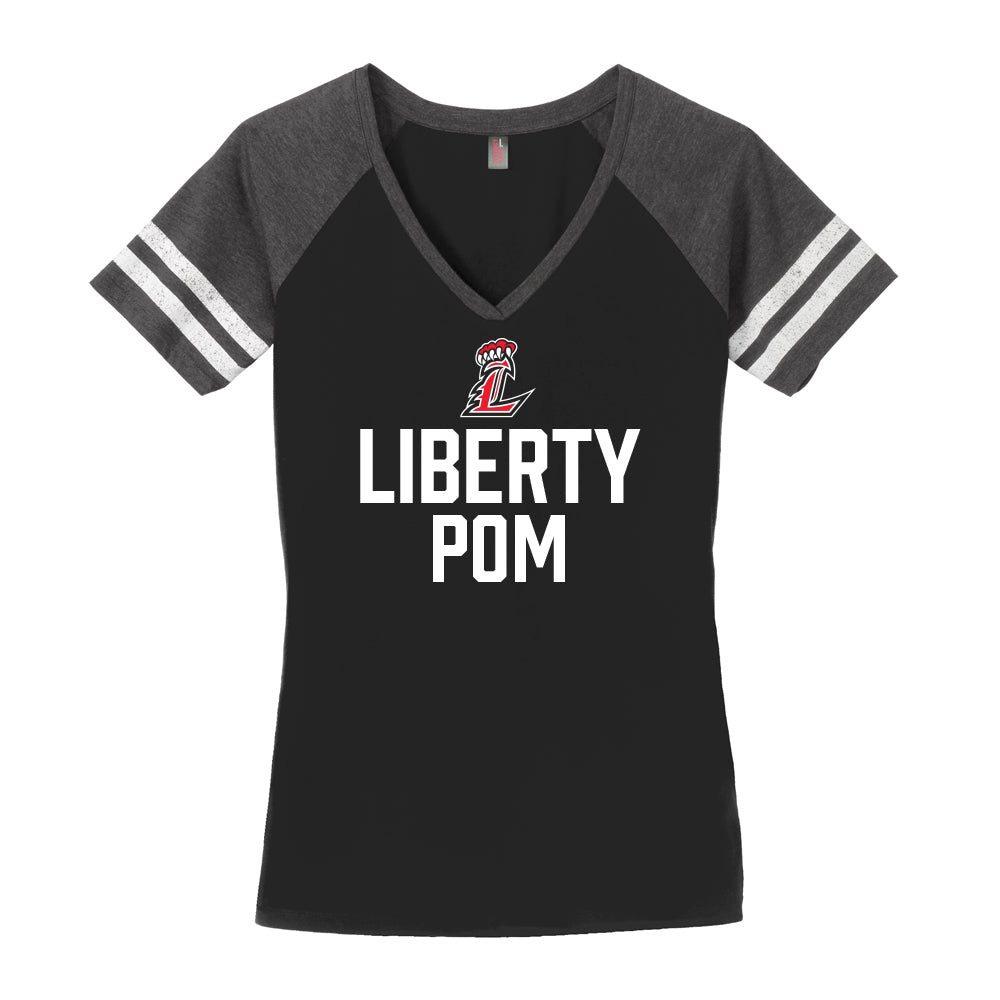 Lions Pom Women's Game Day V- Neck Tee