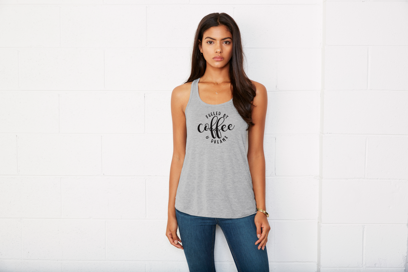Fueled by coffee and dreams racerback