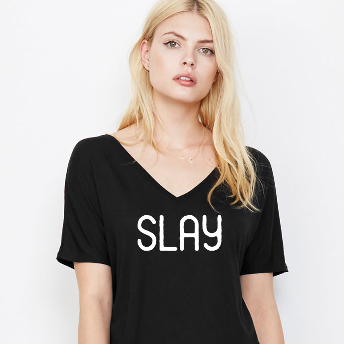 Slay V-Neck Slouchy Tee