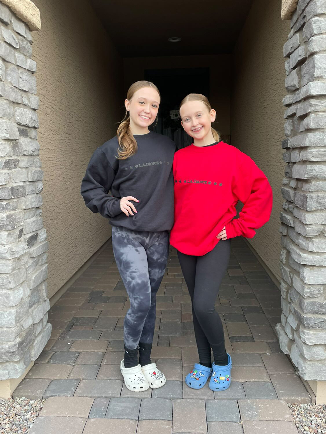 LA Dance Red and Black Puff Print Crewneck Sweatshirt (double-sided)