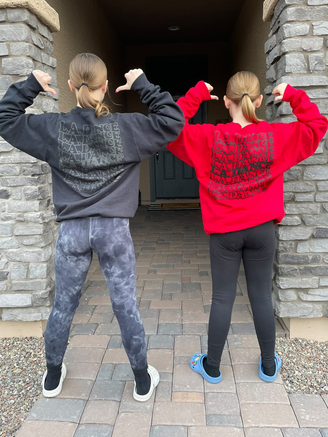 LA Dance Red and Black Puff Print Crewneck Sweatshirt (double-sided)