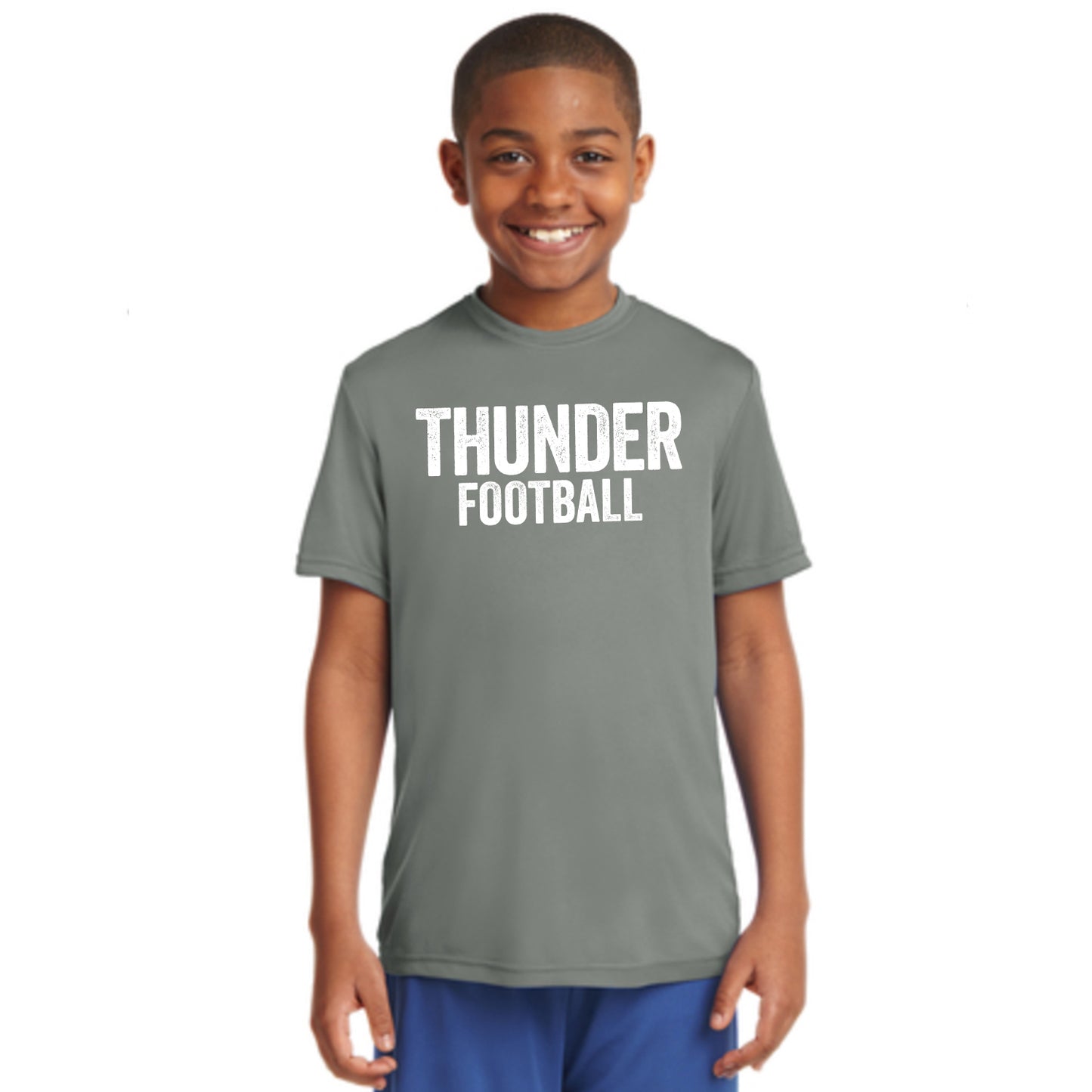 Youth Performance Distressed Thunder Football Tee