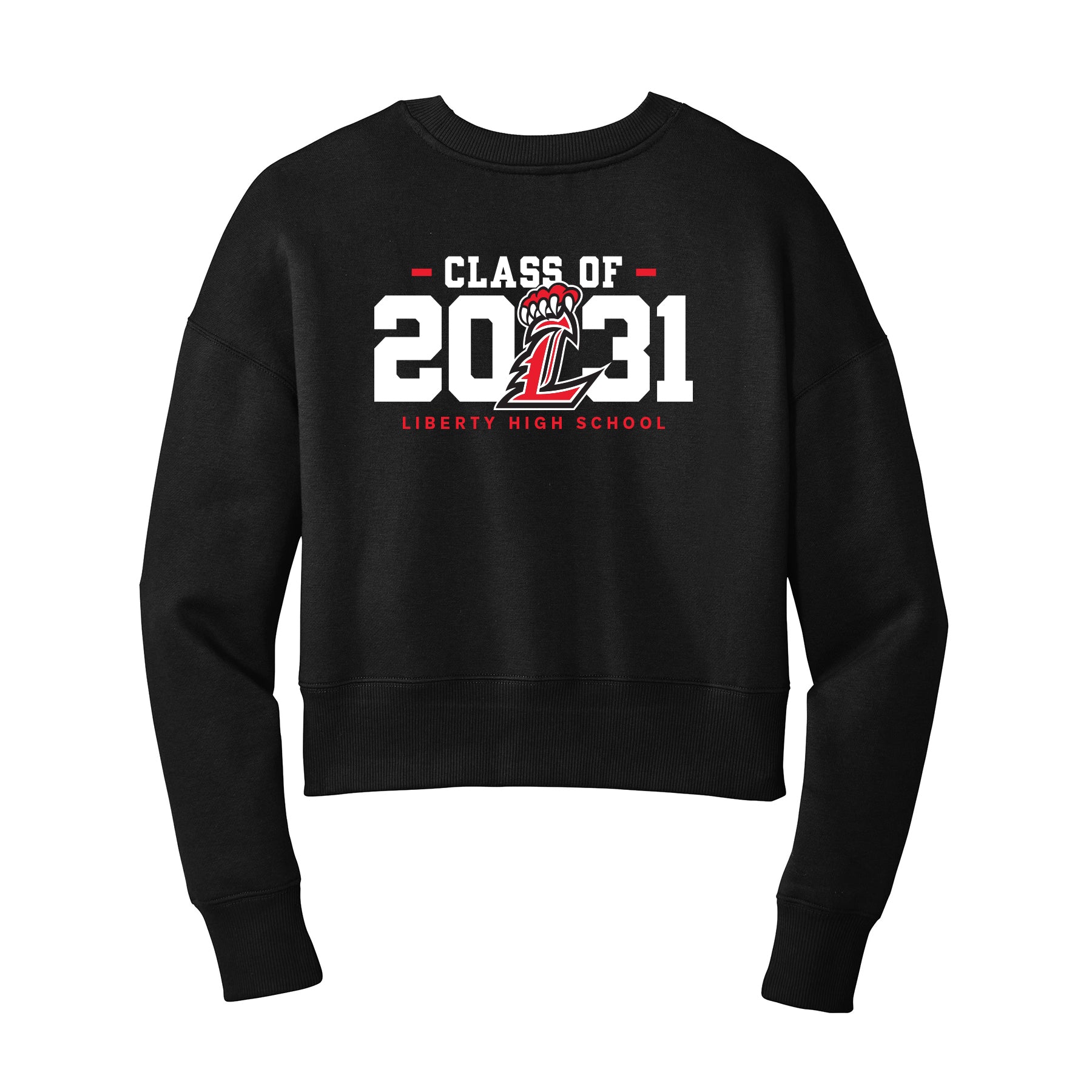 Liberty High School Class of 2031 Cropped Crewneck Sweatshirt
