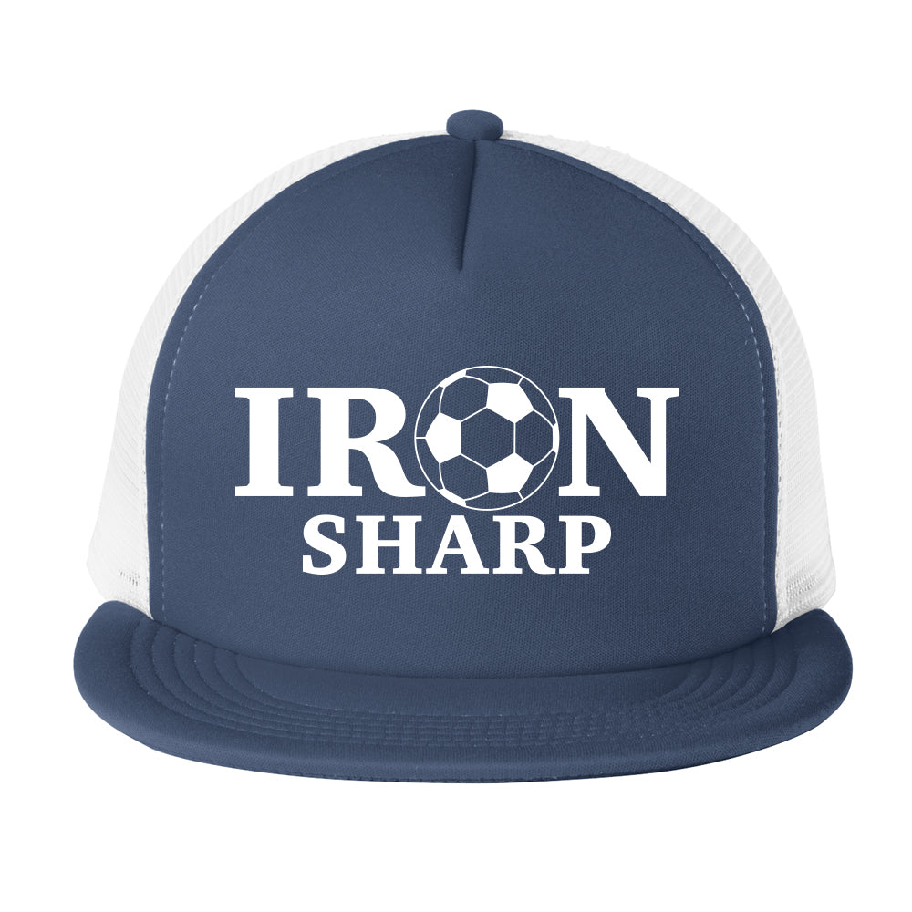 Iron Sharp Navy and White Trucker