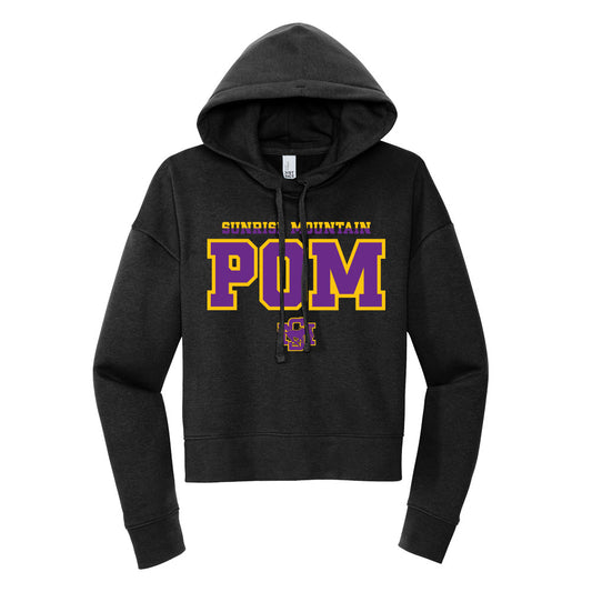 Sunrise Mountain Pom 2 Color Cropped Hoodie