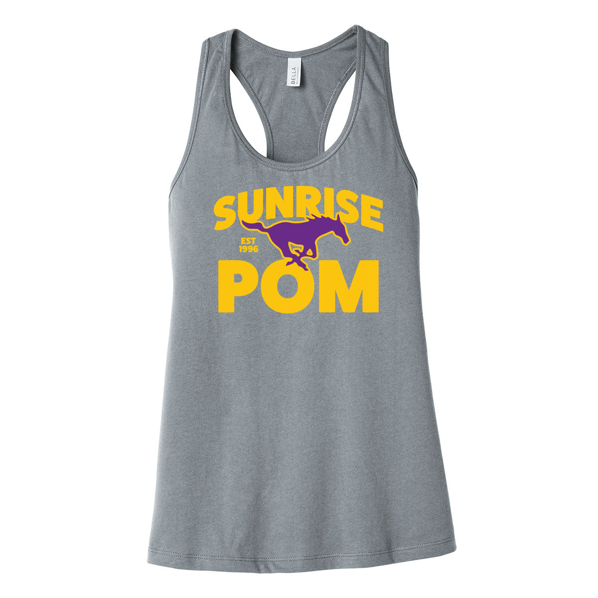 Sunrise Mustang Pom Womens Racerback Tank