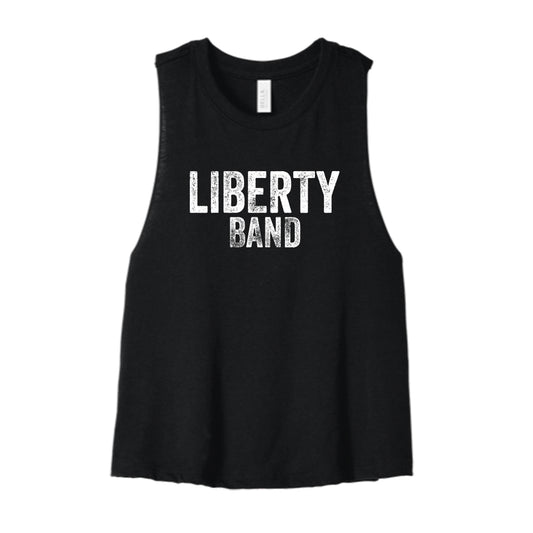 Distressed Liberty Band Cropped Racerback Tank