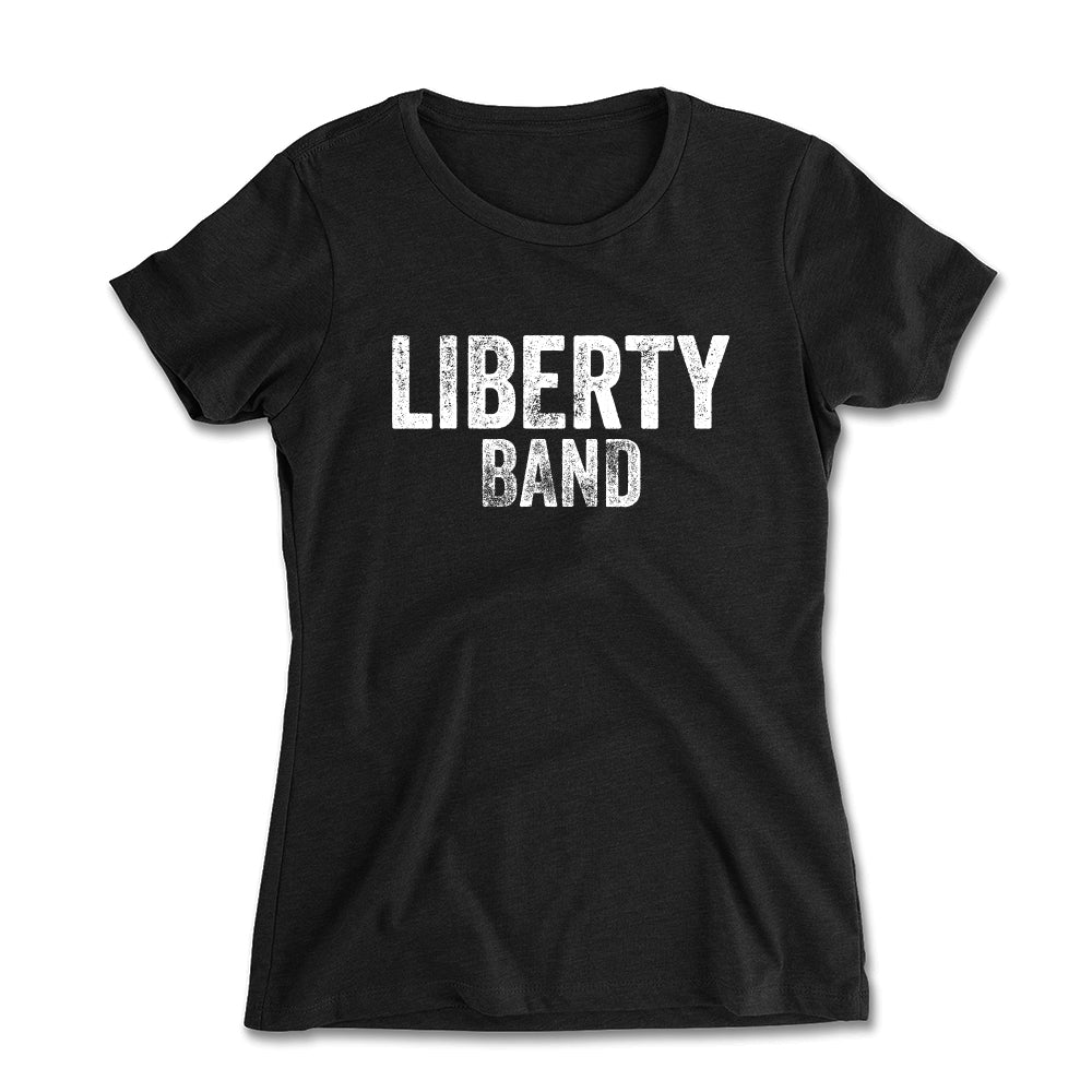 Distressed Liberty Band Women's Fitted Tee