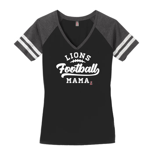 Lions Football Mama Game Day V-Neck Tee