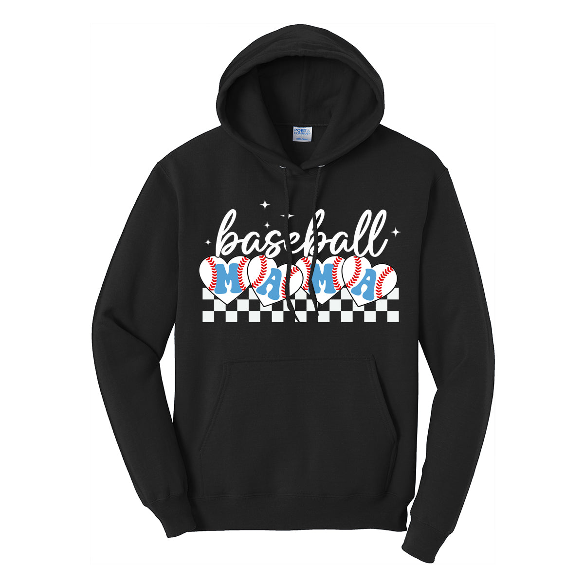 Baseball Mama Checkered Hoodie