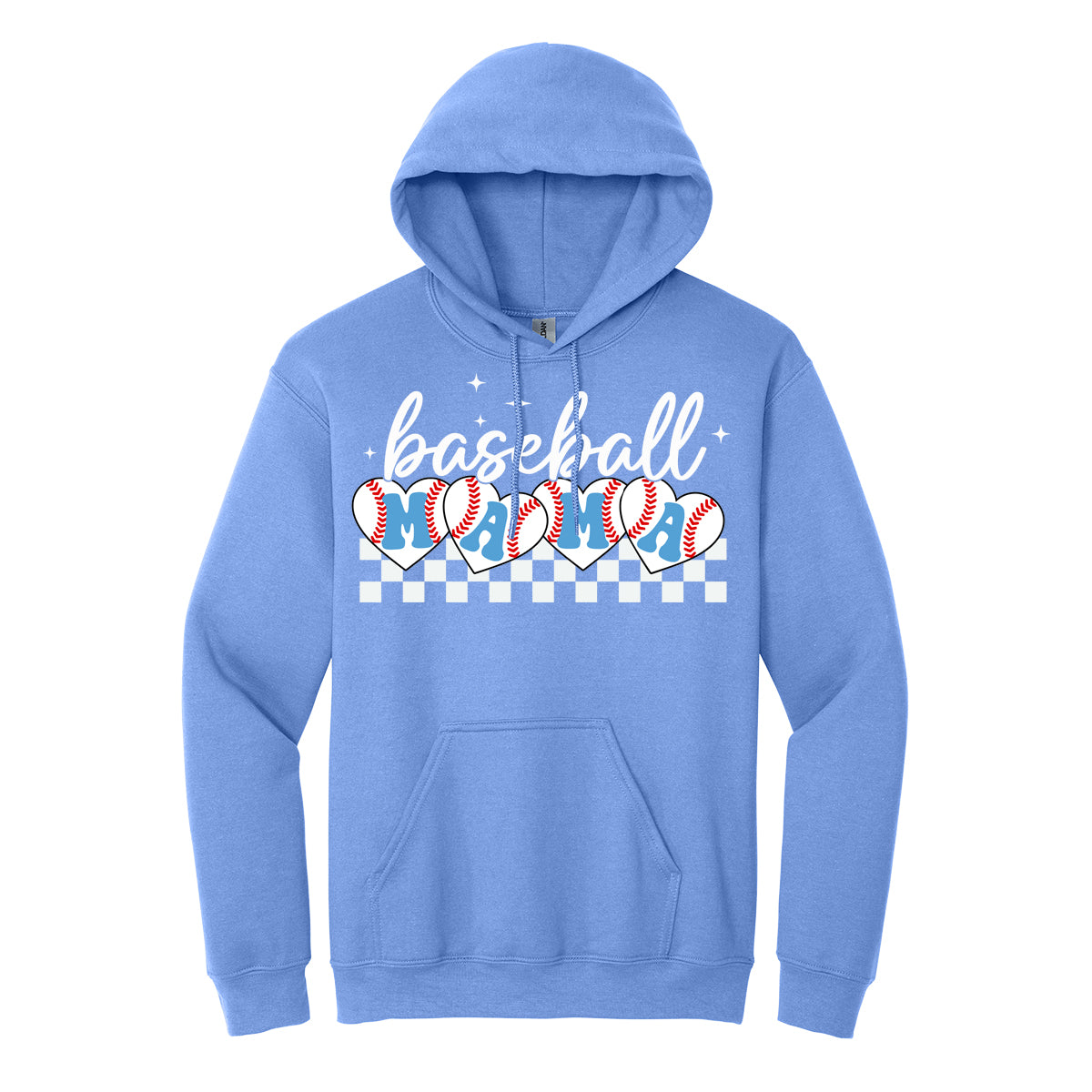 Baseball Mama Checkered Hoodie