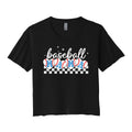 Baseball Mama Checkered Women's Cropped Tee