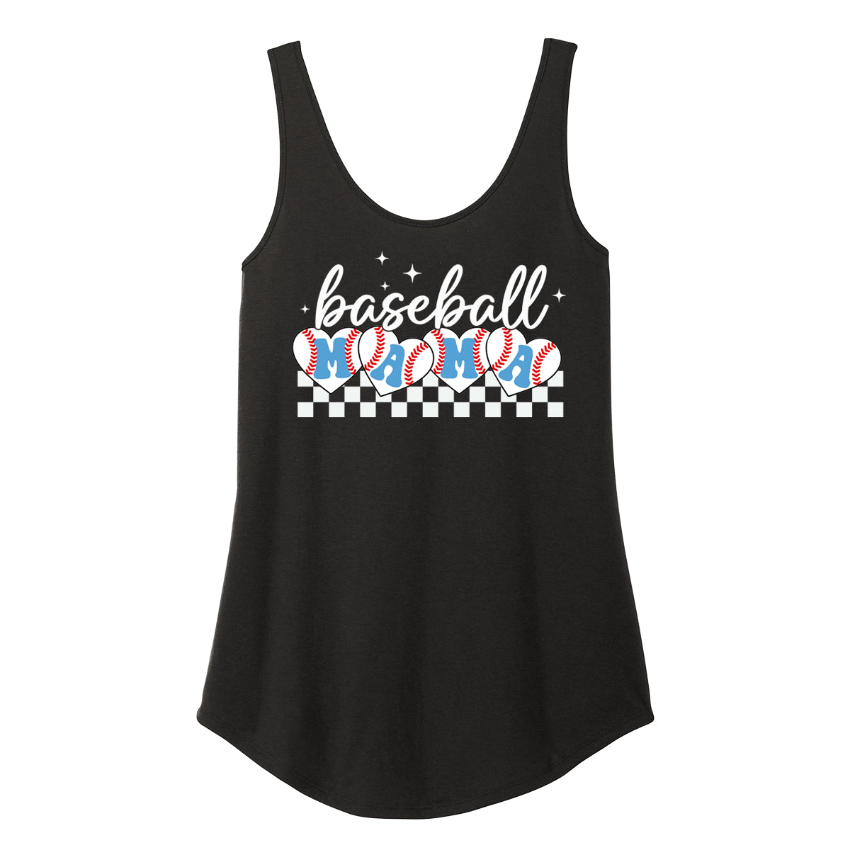 Baseball Mama Checkered Women's Tank Top