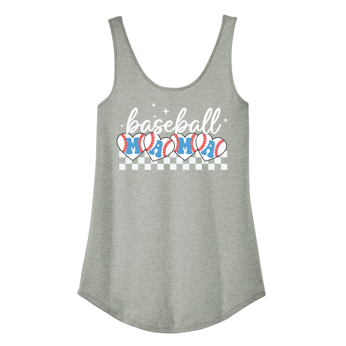 Baseball Mama Checkered Women's Tank Top