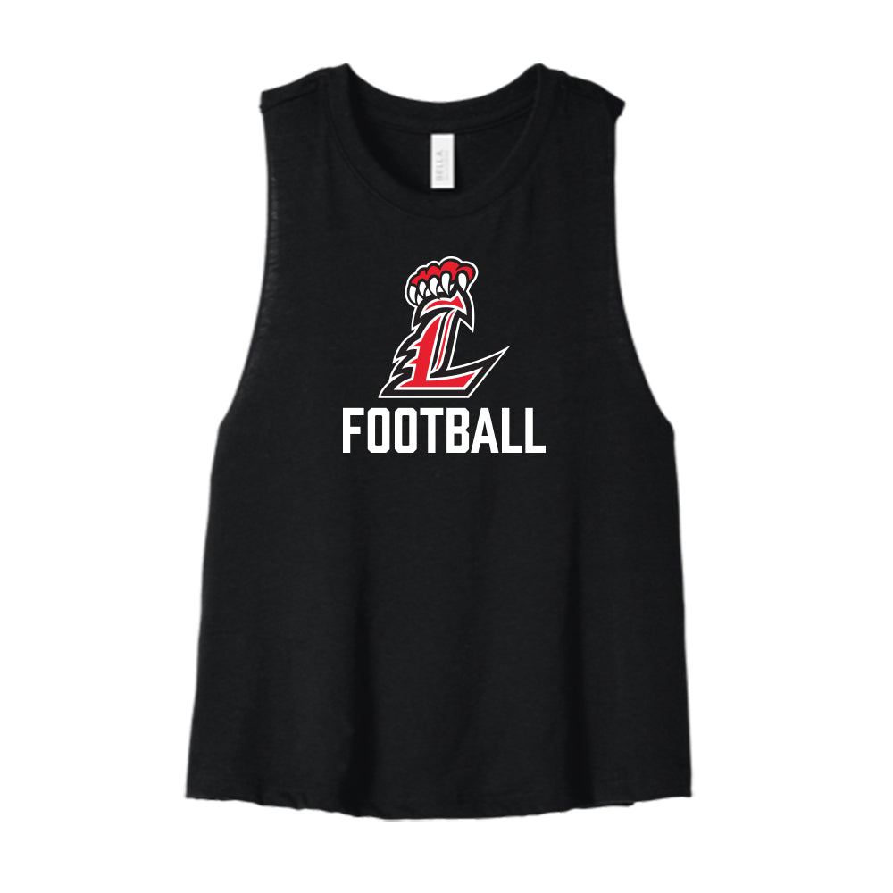 L Football Cropped Racerback Tank