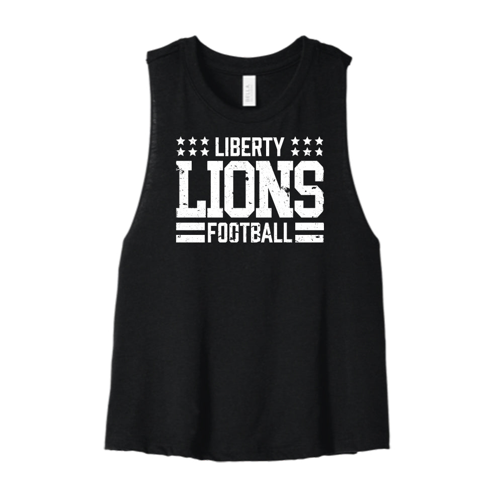 Liberty Lions Flag Cropped Racerback Tank