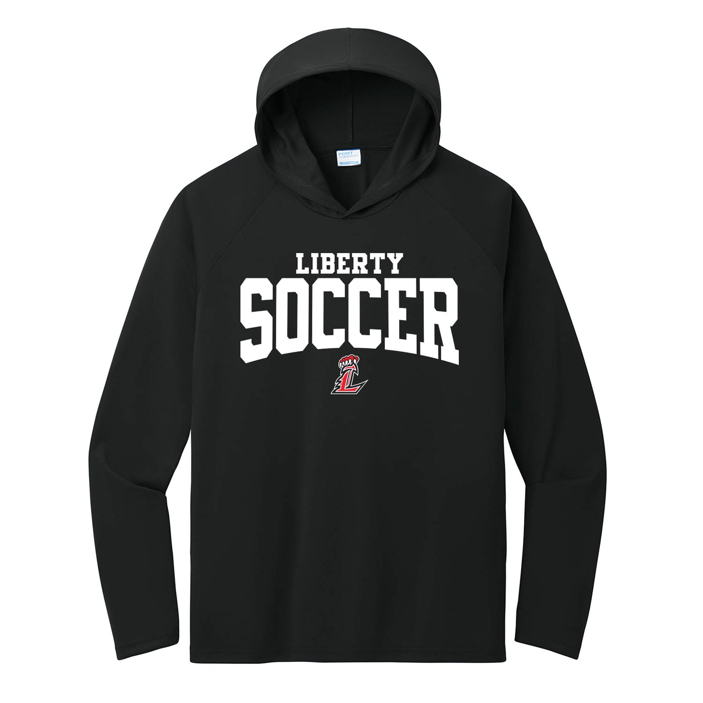 Liberty Soccer Curved Performance Hooded Long Sleeve Tee